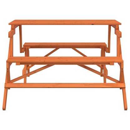 Mesa de piquenique c/ bancos 2-em-1 conversível abeto maciço