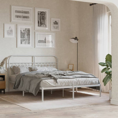 Cabeceira de cama 160 cm metal branco