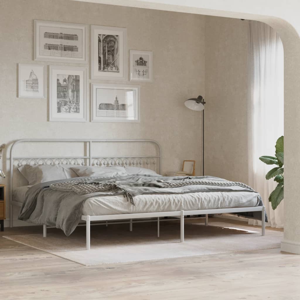 Cabeceira de cama 200 cm metal branco