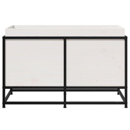 Vaso/floreira de jardim 80x40x50 cm madeira pinho maciça branco