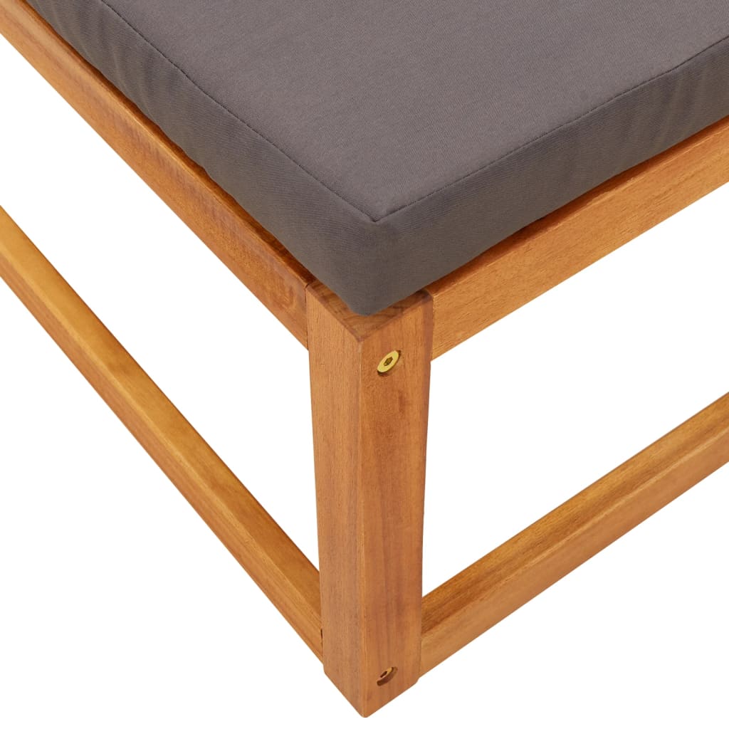 Conjunto de sofás de jardim vidaXL de 3 peças com almofadas de madeira de acácia e corda
