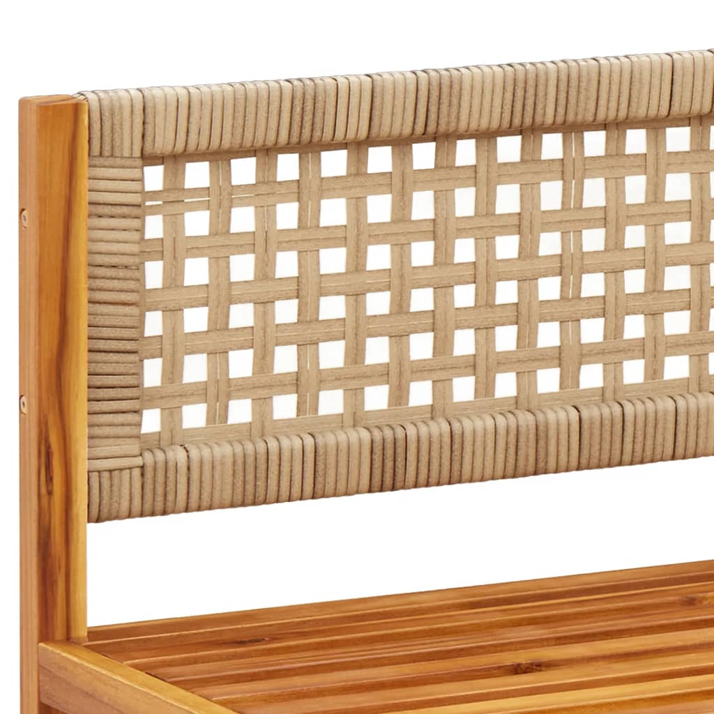 Conjunto de sofás de jardim vidaXL de 3 peças com almofadas de madeira de acácia e vime