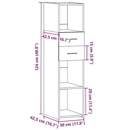 Armário alto 30x42,5x124 cm derivados de madeira branco