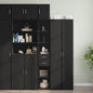 Armário de arrumação estreito derivados de madeira preto
