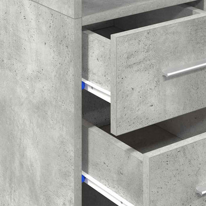 Armário de arrumação estreito derivados madeira cinza cimento