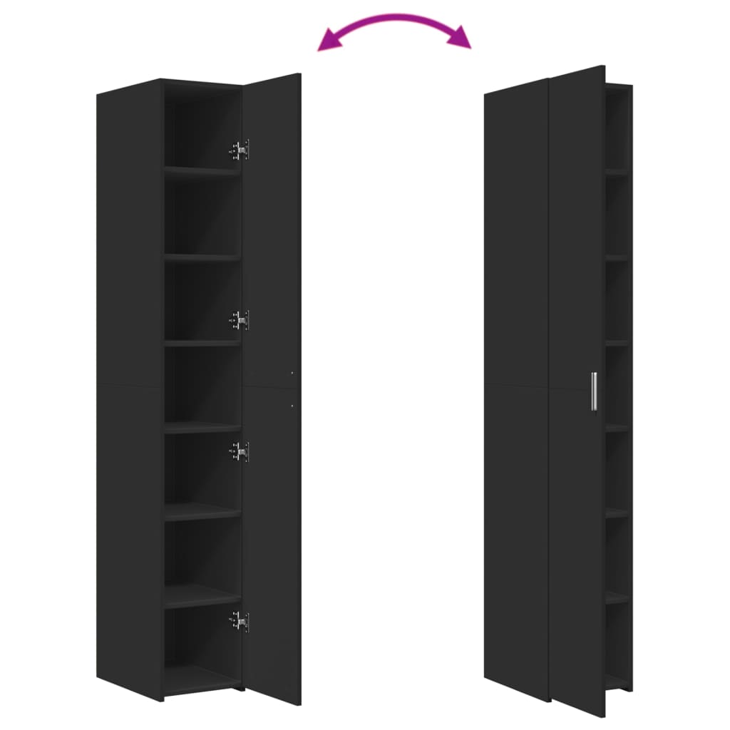 Armário alto 30x42,5x185 cm derivados de madeira preto