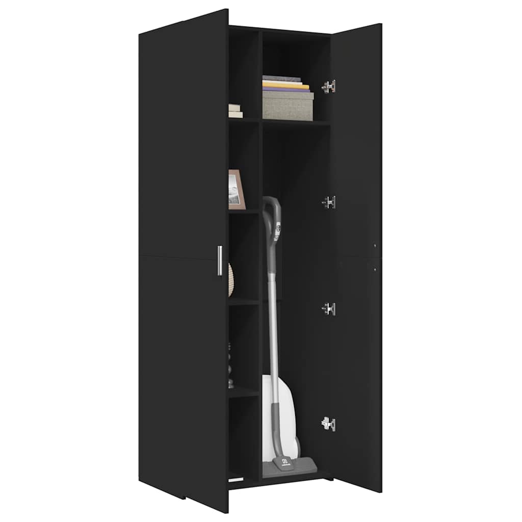 Armário alto 70x42,5x185 cm derivados de madeira preto