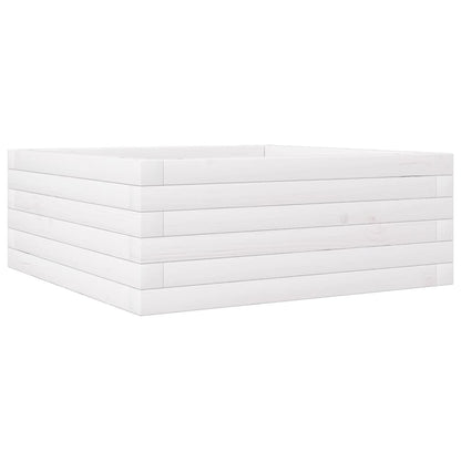 Vaso/floreira de jardim 60x60x23 cm madeira pinho maciça branco