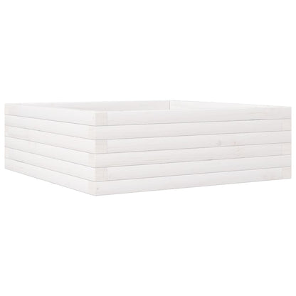 Vaso/floreira de jardim 70x70x23 cm madeira pinho maciça branco
