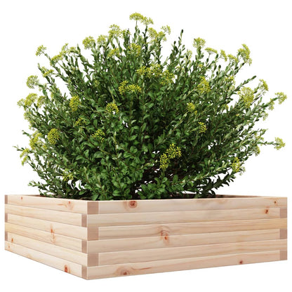 Vaso/floreira de jardim 80x80x23 cm madeira de pinho maciça