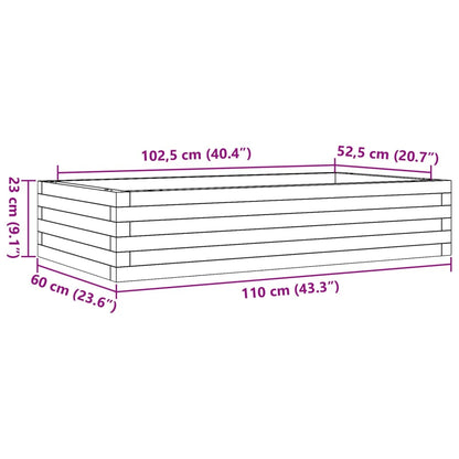 Vaso/floreira de jardim 110x60x23 cm madeira de pinho maciça