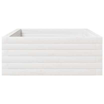 Vaso/floreira de jardim 110x60x23cm madeira pinho maciça branco