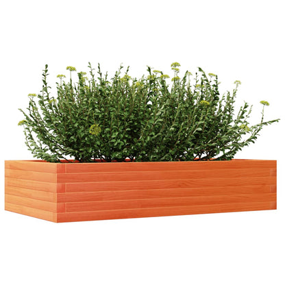 Vaso/floreira de jardim 110x60x23 cm pinho maciço castanho-mel
