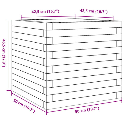 Vaso/floreira jardim 50x50x45,5 cm madeira de pinho impregnada