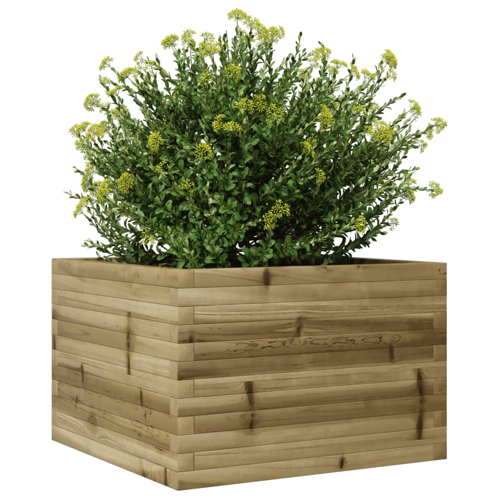 Vaso/floreira de jardim 70x70x45,5 madeira de pinho impregnada