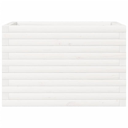 Vaso/floreira de jardim 70x40x45,5 cm pinho maciço branco