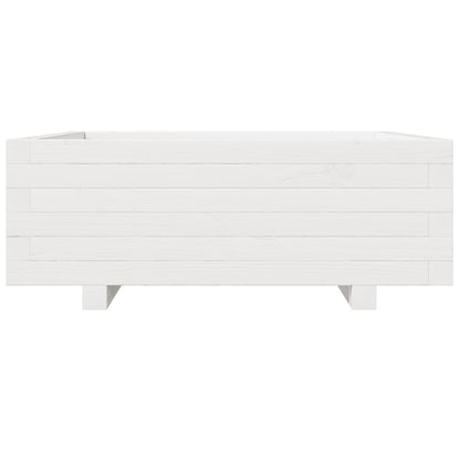 Vaso/floreira de jardim 70x70x26,5 cm pinho maciço branco