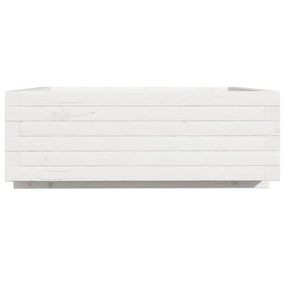 Vaso/floreira de jardim 70x70x26,5 cm pinho maciço branco