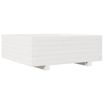 Vaso/floreira de jardim 70x70x26,5 cm pinho maciço branco