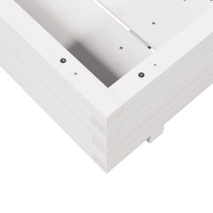Vaso/floreira de jardim 70x70x26,5 cm pinho maciço branco