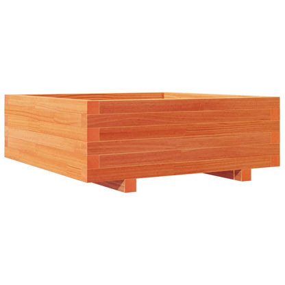 Vaso/floreira de jardim 70x70x26,5 cm pinho maciço castanho-mel