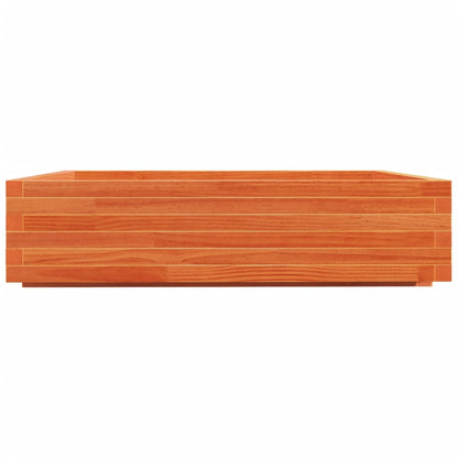 Vaso/floreira jardim 100x100x26,5 cm pinho maciço castanho mel