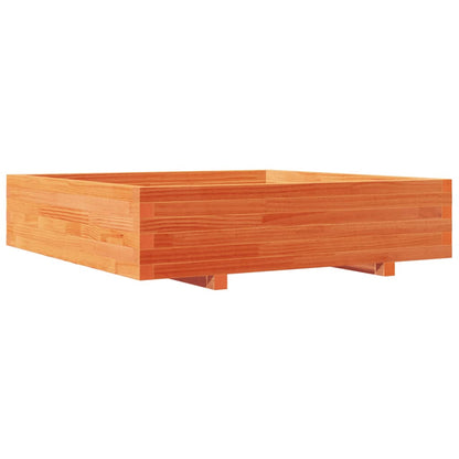 Vaso/floreira jardim 100x100x26,5 cm pinho maciço castanho mel