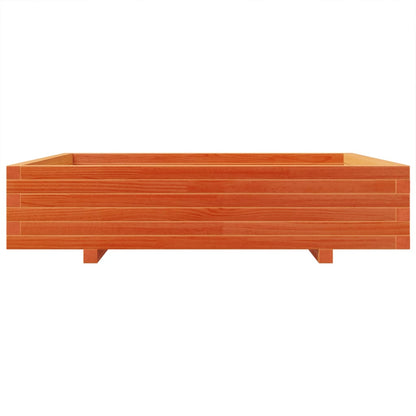 Vaso/floreira jardim 110x110x26,5 cm pinho maciço castanho-mel
