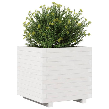 Vaso/floreira de jardim 50x50x49,5 cm pinho maciço branco