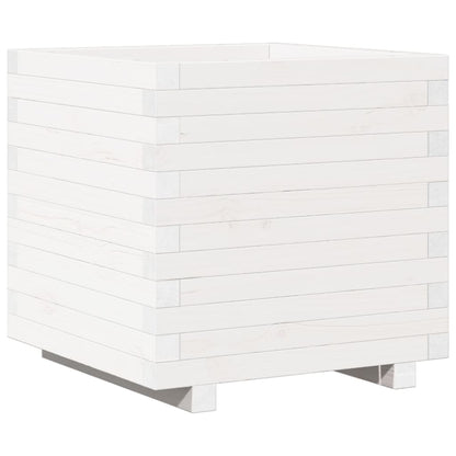 Vaso/floreira de jardim 50x50x49,5 cm pinho maciço branco