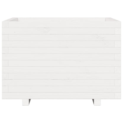 Vaso de jardim 70x70x49,5 cm madeira de pinho maciça branco