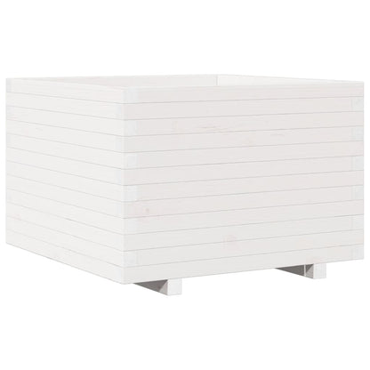 Vaso de jardim 70x70x49,5 cm madeira de pinho maciça branco