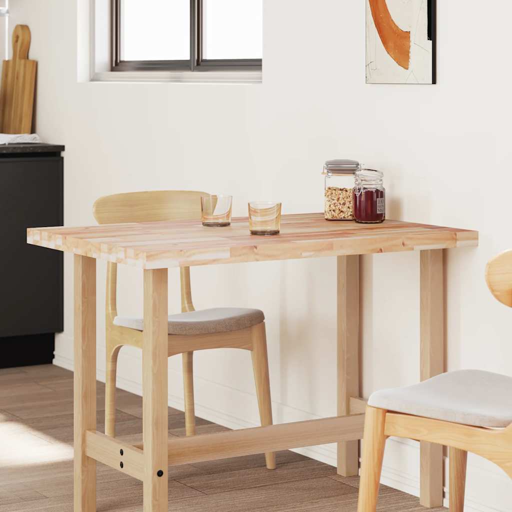 Tampo de mesa retangular 120x70x4 cm madeira de acácia maciça