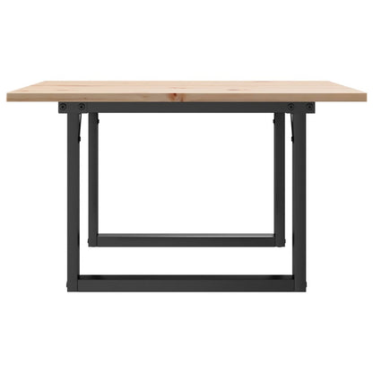 Mesa de centro estrutura em O 60x60x40 cm pinho e aço