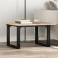 Mesa de centro estrutura em O 70x70x40 cm pinho e aço