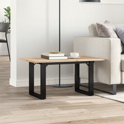 Mesa de centro estrutura em O 80x50x40 cm pinho e aço