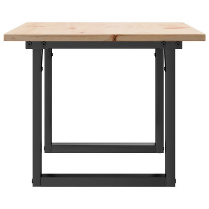 Mesa de centro estrutura em O 80x50x40 cm pinho e aço