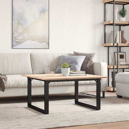 Mesa de centro estrutura em O 80x80x45 cm pinho e aço