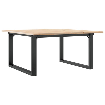 Mesa de centro estrutura em O 80x80x45 cm pinho e aço