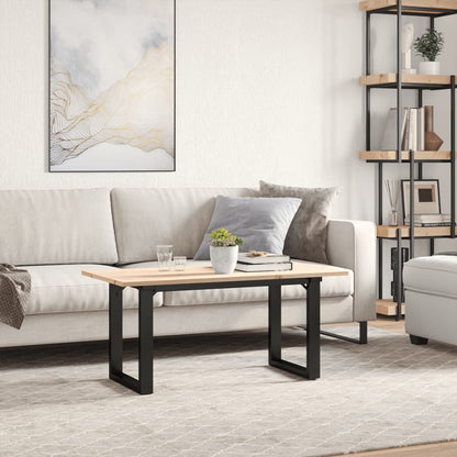 Mesa de centro estrutura em O 90x40x45 cm pinho e aço