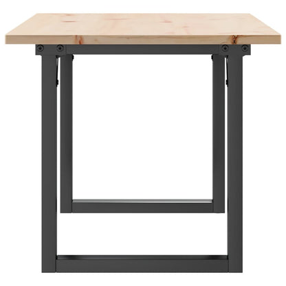 Mesa de centro estrutura em O 90x40x45 cm pinho e aço