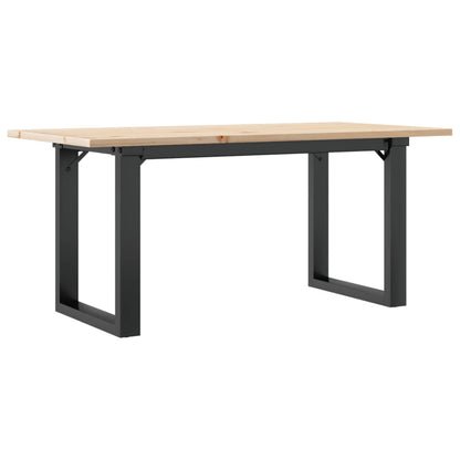Mesa de centro estrutura em O 90x40x45 cm pinho e aço