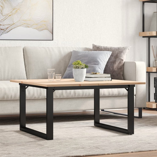 Mesa de centro estrutura em O 90x90x45 cm pinho e aço