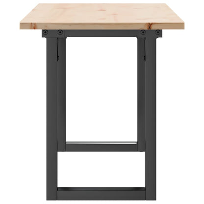 Mesa de centro estrutura em O 110x40x45cm pinho e aço