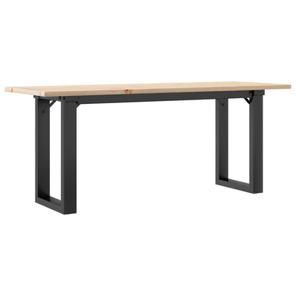 Mesa de centro estrutura em O 110x40x45cm pinho e aço