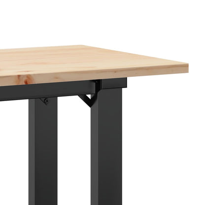 Mesa de centro estrutura em O 110x40x45cm pinho e aço