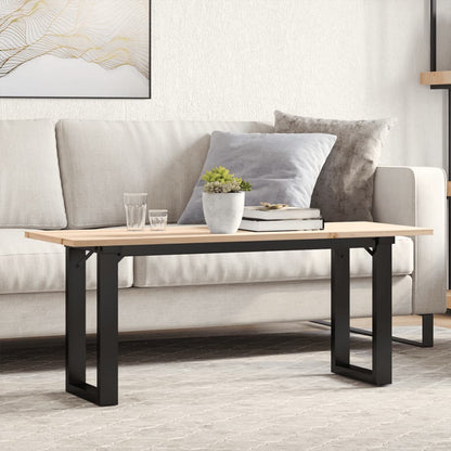 Mesa de centro estrutura em O 110x40x45cm pinho e aço