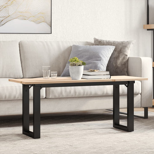 Mesa de centro estrutura em O 110x40x45cm pinho e aço
