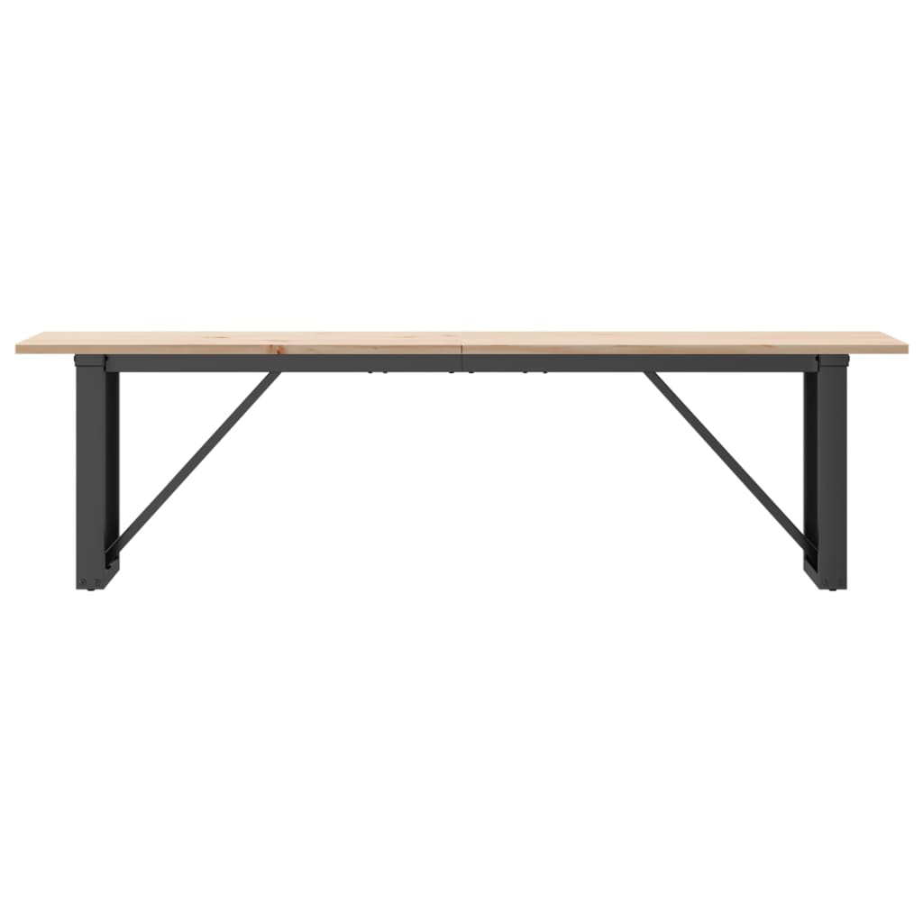 Mesa de centro estrutura em O 160x40x45cm pinho e aço