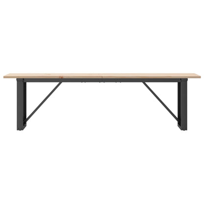 Mesa de centro estrutura em O 160x40x45cm pinho e aço